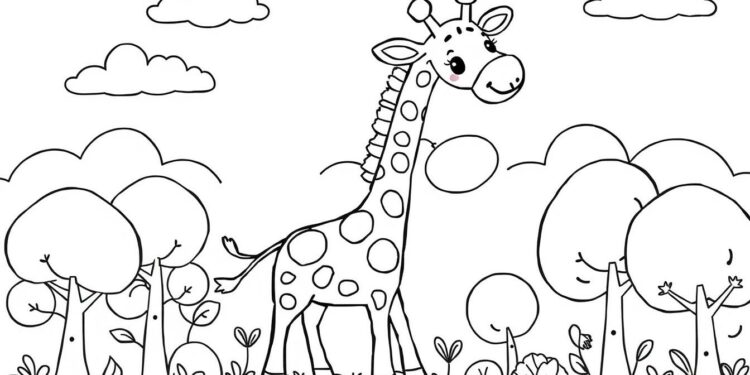 Giraffe Ausmalbild
